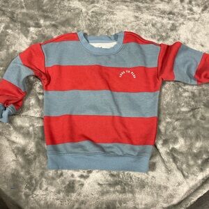 Red and Blue Striped Sweatshirt